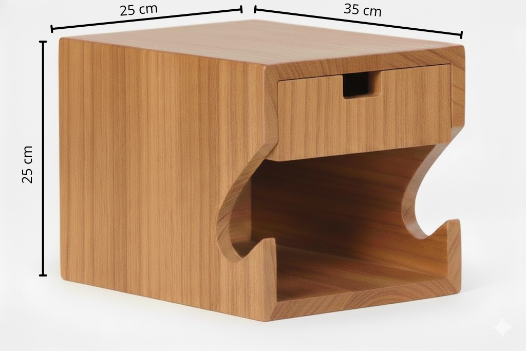 Selve cykelophænget med mål