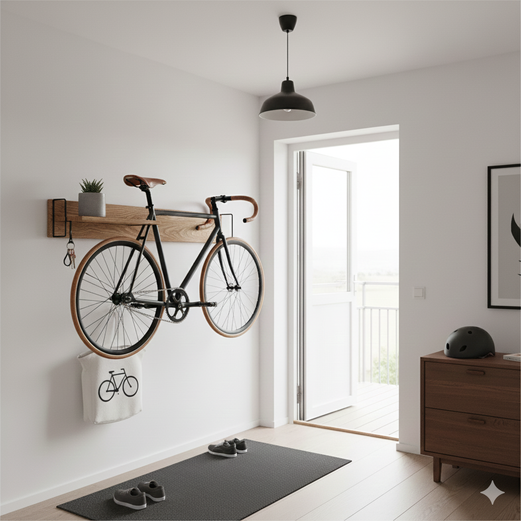 Cykel hænger flot i et cykelophæng