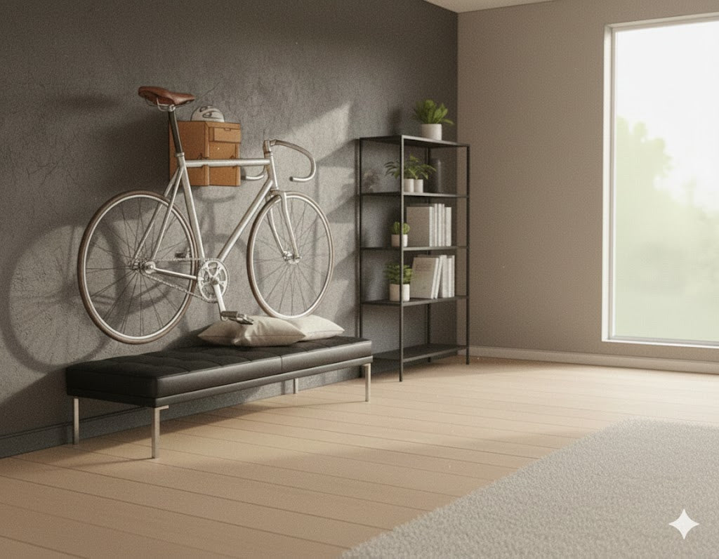 Cykelophæng over en bænk